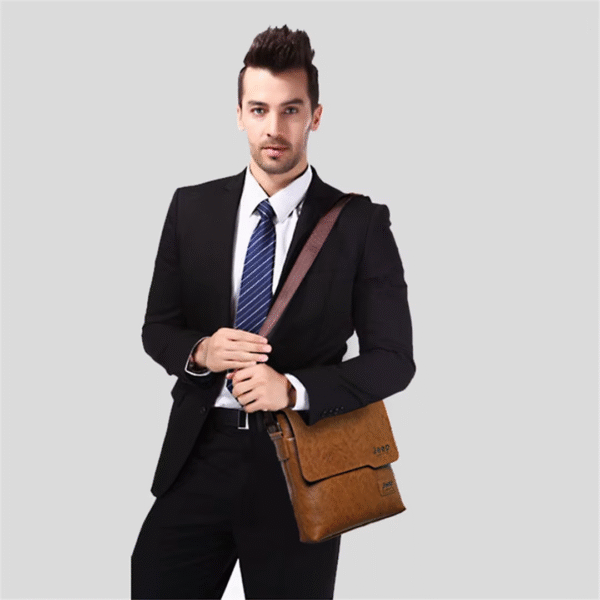 BULUO Men's Bag 2 Pieces/Set Men's Leather Messenger Shoulder Bags Business Crossbody Bags Casual Famous Brand Male - Image 2