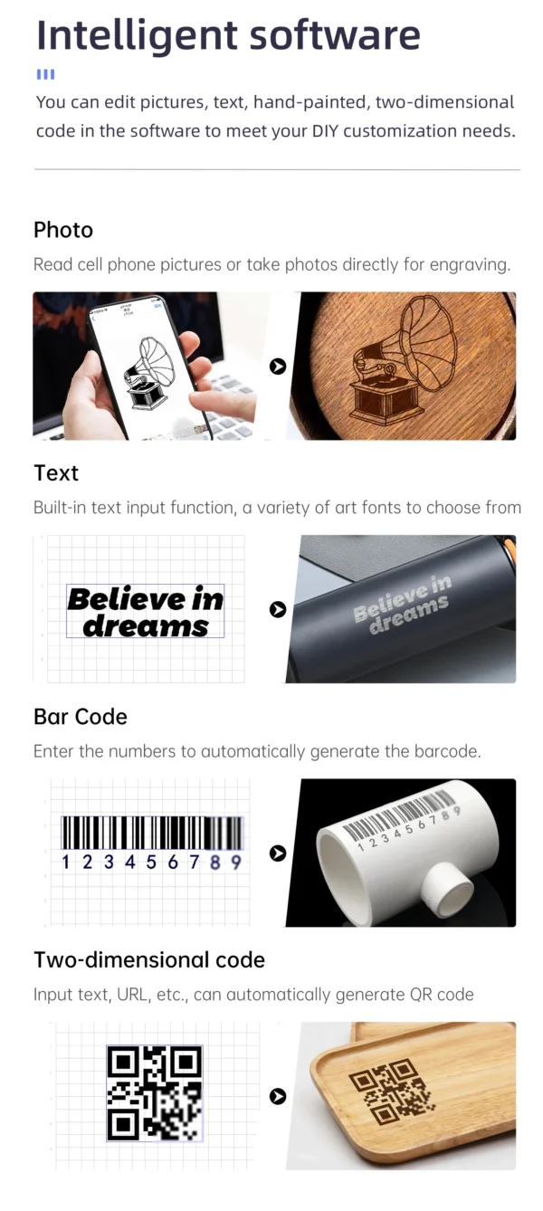 DAJA DJ6 Mini Portable Laser Engraver Diy Bluetooth Machine Painted Dog Tag Paper Leather Wooden Plastic Logo CNC Machine - Image 21