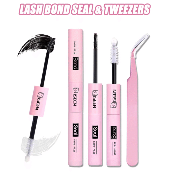 ISEEN Eyelash Bond and Seal 10ml Eyelash Glue Remover 5ml Eyelash Curler Eyelash Brush Tweezers Makeup Kit - Image 7