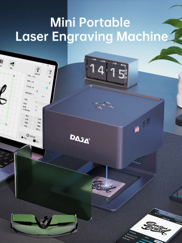 DAJA DJ6 Mini Portable Laser Engraver Diy Bluetooth Machine Painted Dog Tag Paper Leather Wooden Plastic Logo CNC Machine - Image 12