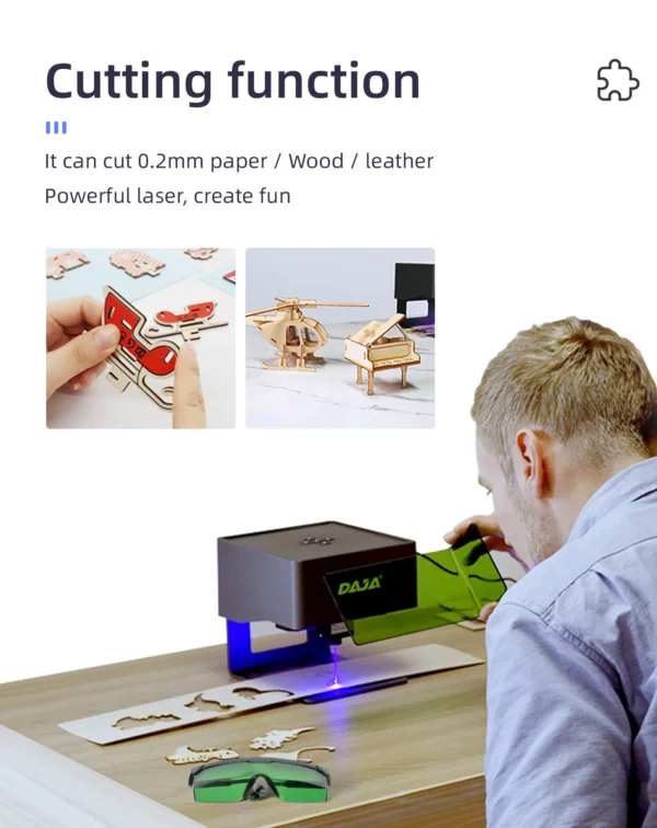 DAJA DJ6 Mini Portable Laser Engraver Diy Bluetooth Machine Painted Dog Tag Paper Leather Wooden Plastic Logo CNC Machine - Image 15