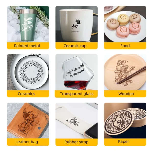 DAJA DJ6 Mini Portable Laser Engraver Diy Bluetooth Machine Painted Dog Tag Paper Leather Wooden Plastic Logo CNC Machine - Image 13