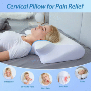1pc Memory Foam Cervical Pillow, 2 in 1 Orthopedic Comfort Pillow for Neck Pain, Contoured Support Pillows, Neck Pillow